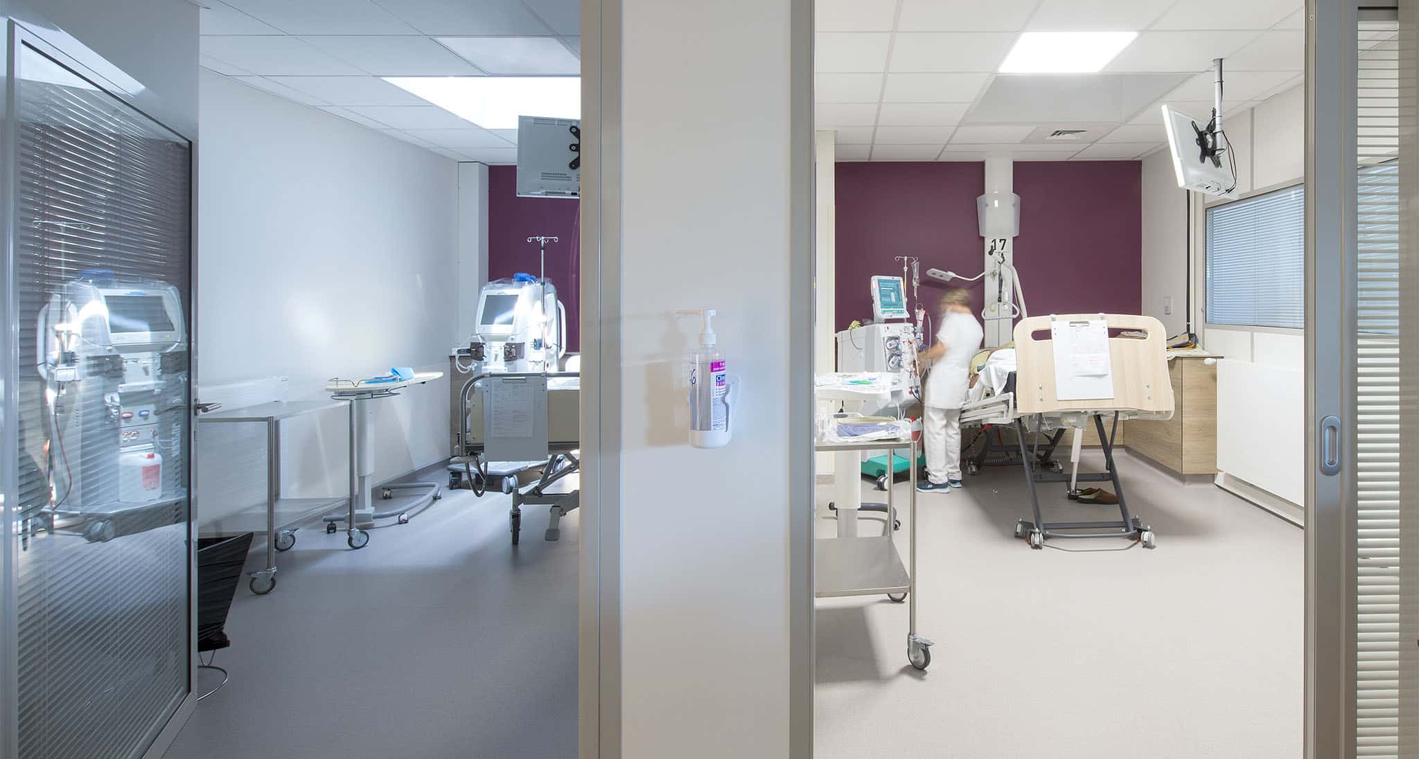Plateau ambulatoire et dialyse au CH de Mâcon, vue sur la dialyse