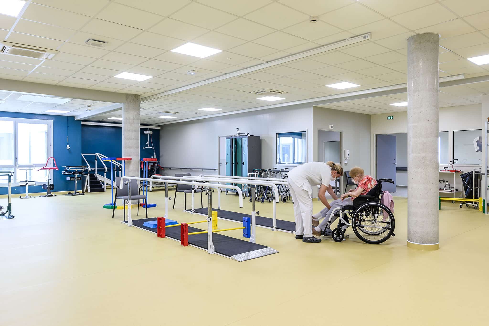 Centre de rééducation SSR à Bourg-en-Bresse, vue sur le plateau technique
