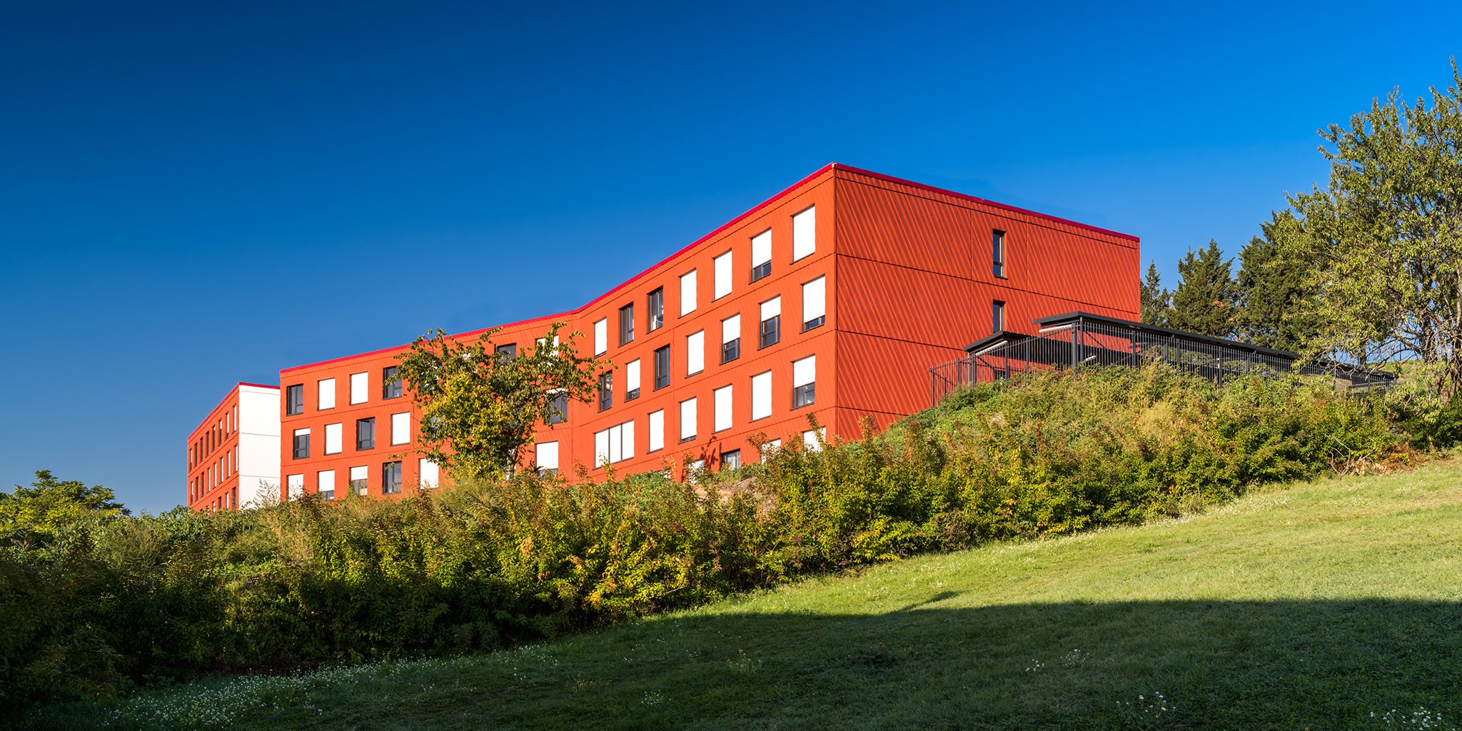 Résidence étudiante Pasteur à Aubière, vue depuis le parc