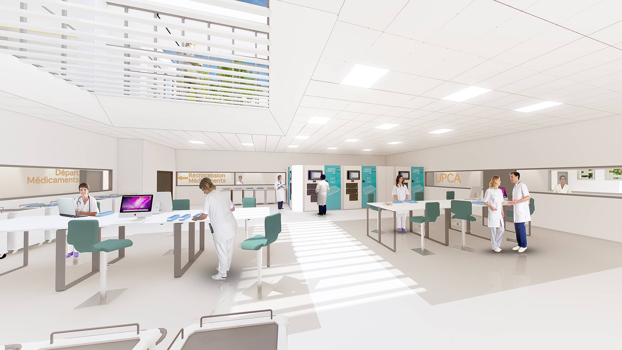 Dialyse et pharmacie au CH de Roubaix, vue de la pharmacie