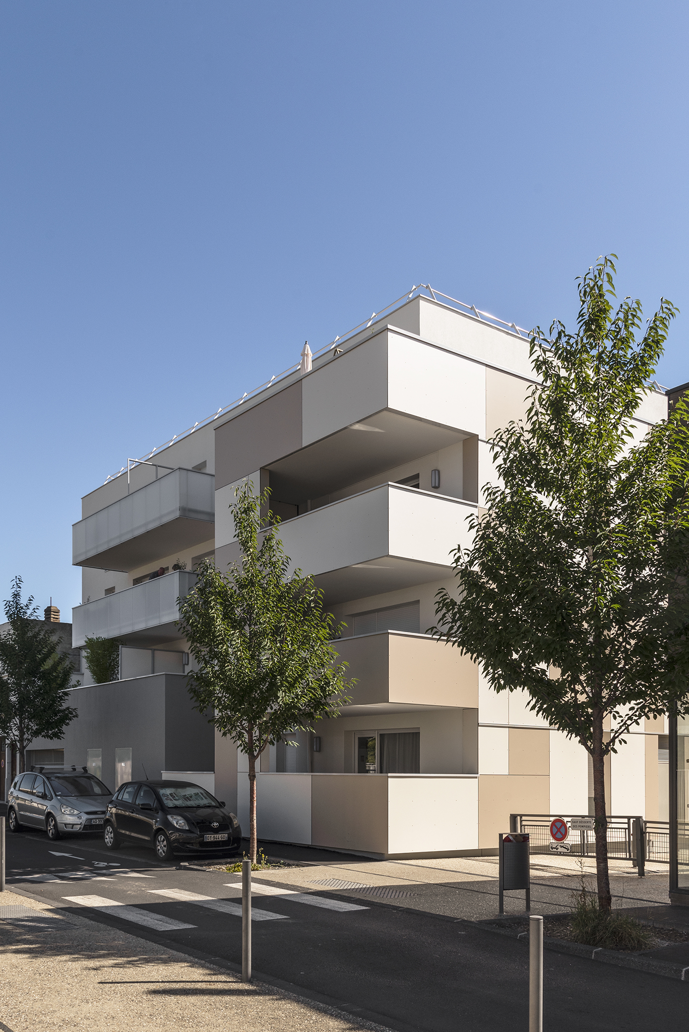 Construction de la Résidence Le Rubik à Clermont-Ferrand, vue de la rue baudelaire