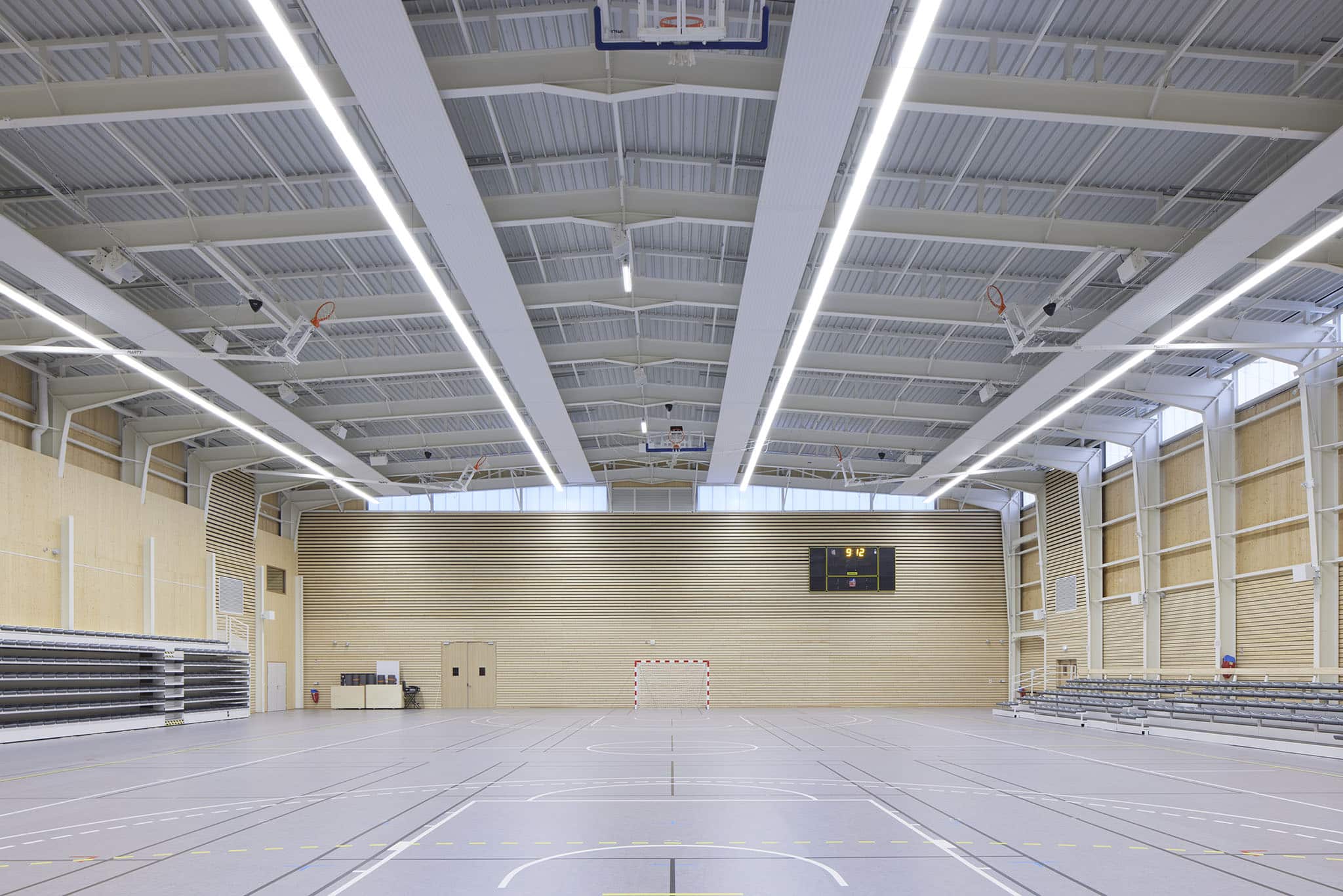 Gymnase de l'Europe à Angers, vue de la salle multisports