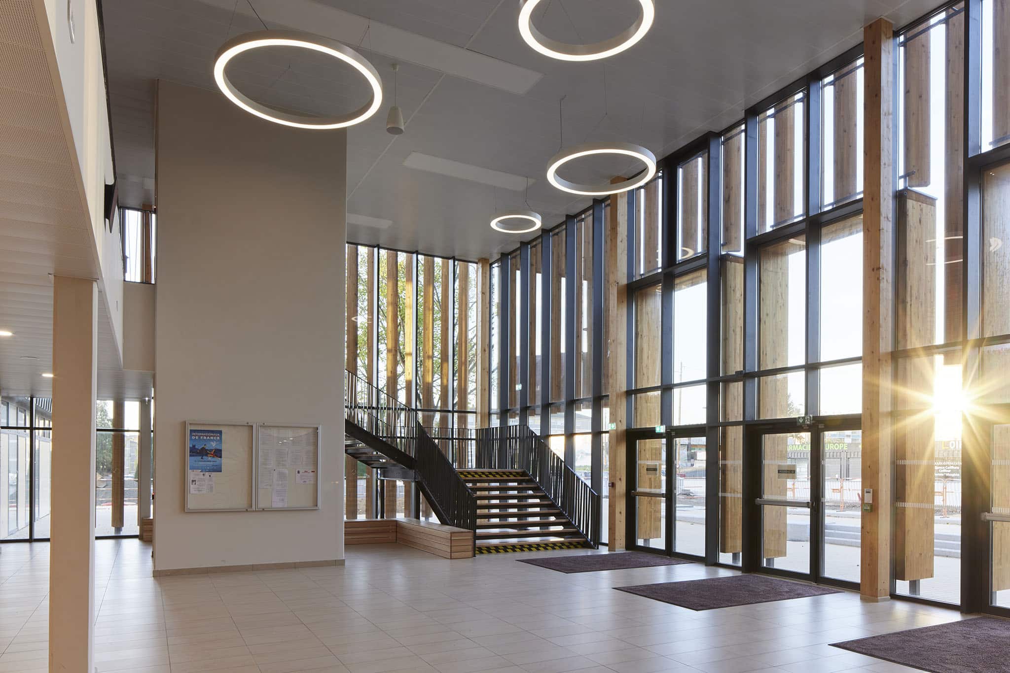 Gymnase de l'Europe à Angers, vue du hall