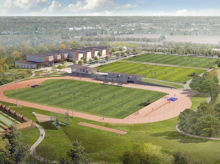 Pôle sportif Kerozer à Saint-Avé, vue aérienne