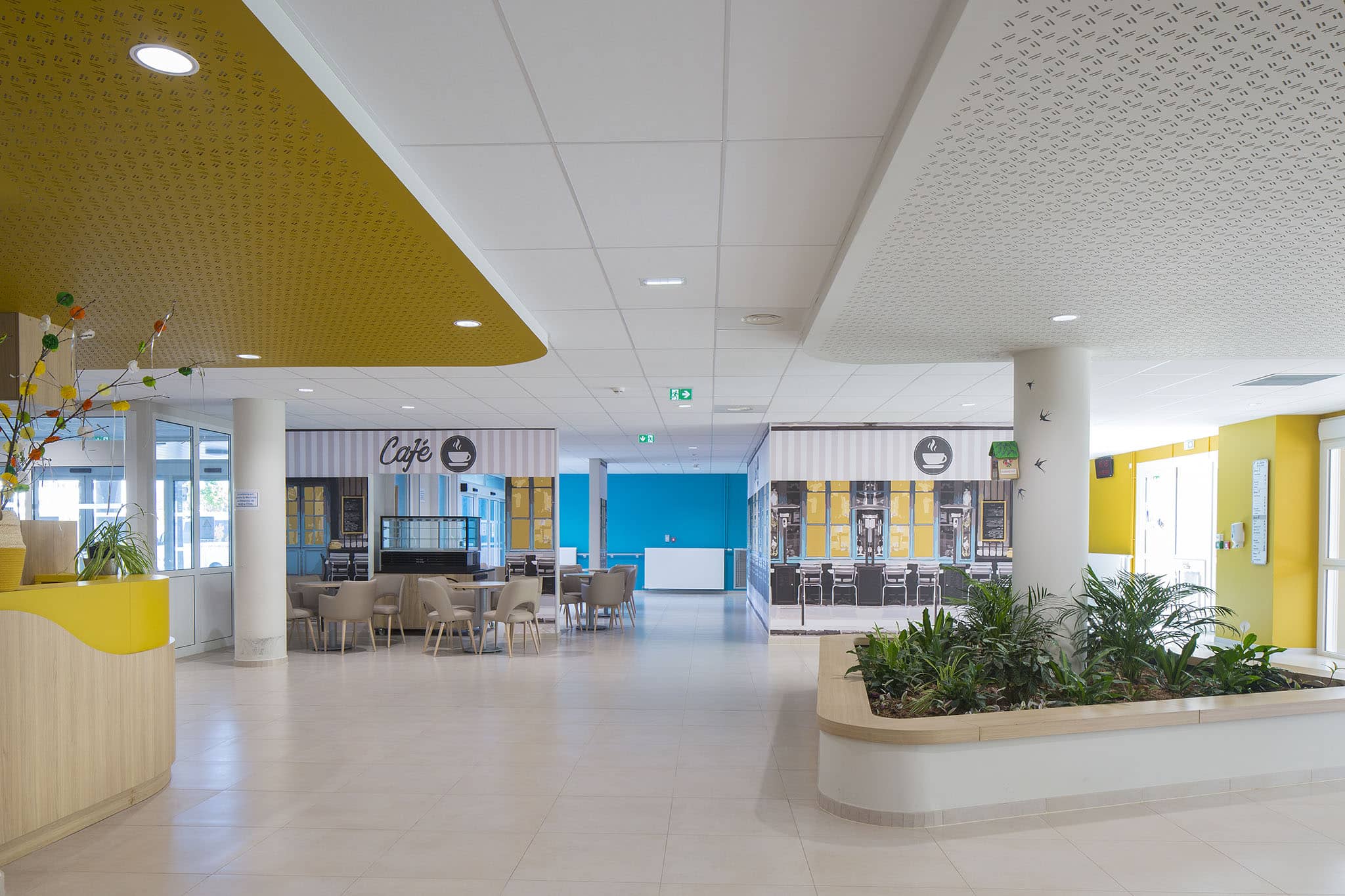Construction de l'hôpital Melun-Sénart à Melun, vue sur le hall
