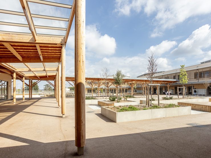 Les Yeux carrés-CRR-collège à toulouse Paleficat, vue sur la cours