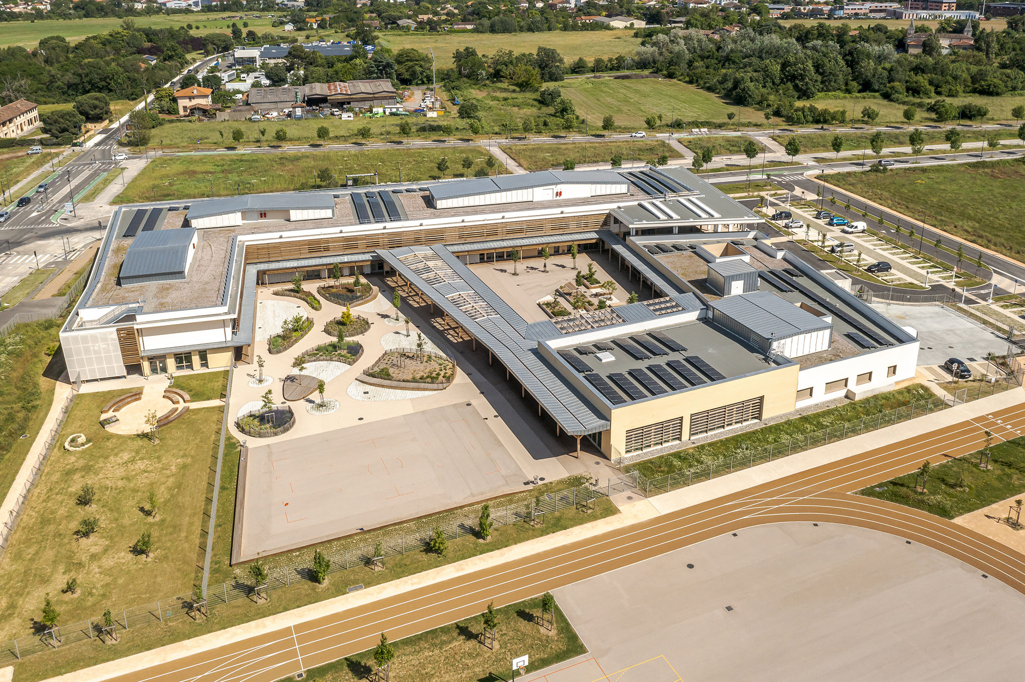Les Yeux carrés-CRR-collège à toulouse Paleficat, vue aérienne