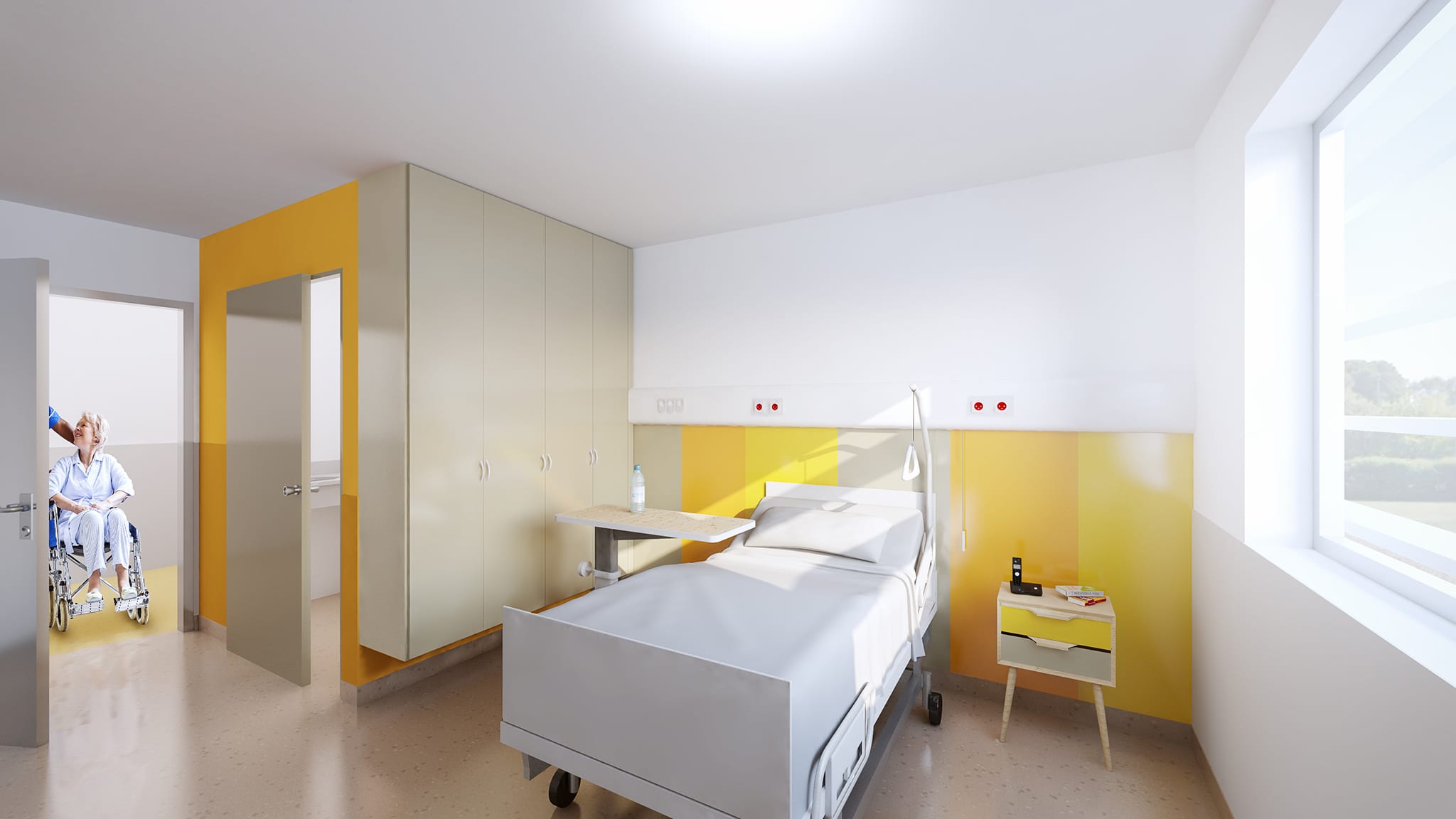 Offre de soins hospitaliers du territoire d'Arles, vue d'une chambre