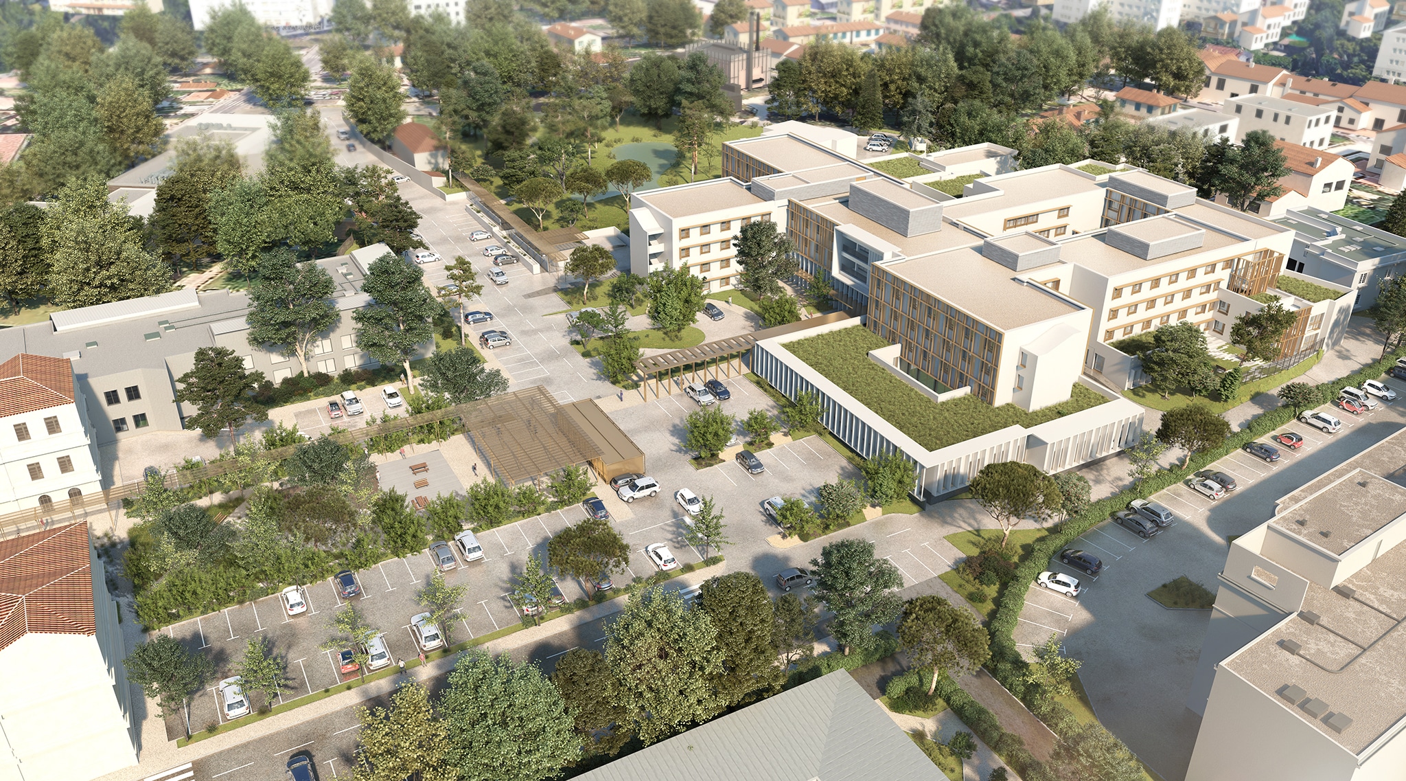 Centre Gérontologique Départemental de Montolivet Marseille. Vue aérienne