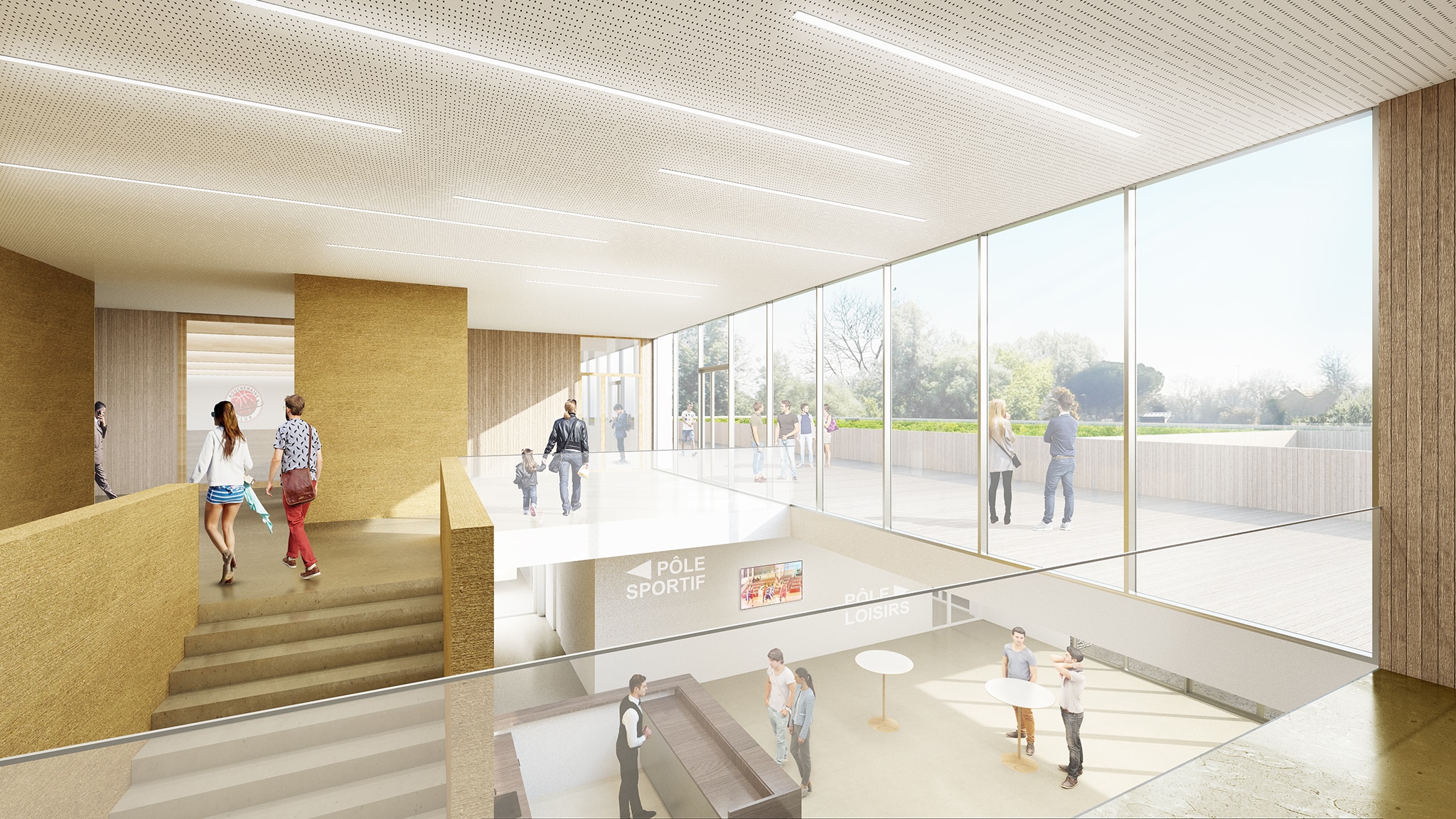 Nouvelle salle multisport et de loisirs à Bouchemaine, vue du Hall