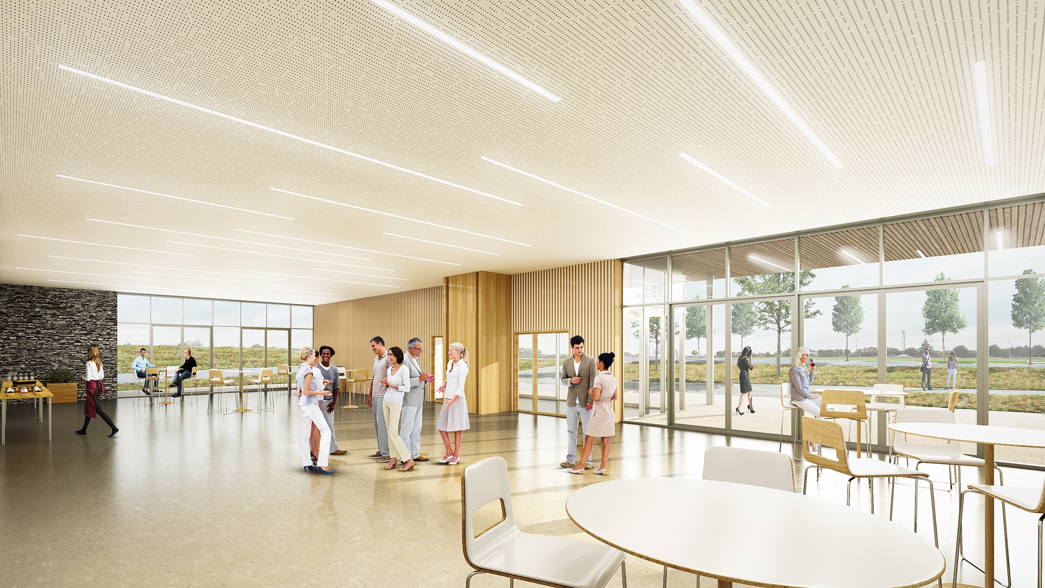 Nouvelle salle multisport et de loisirs à Bouchemaine, vue de la salle polyvalente