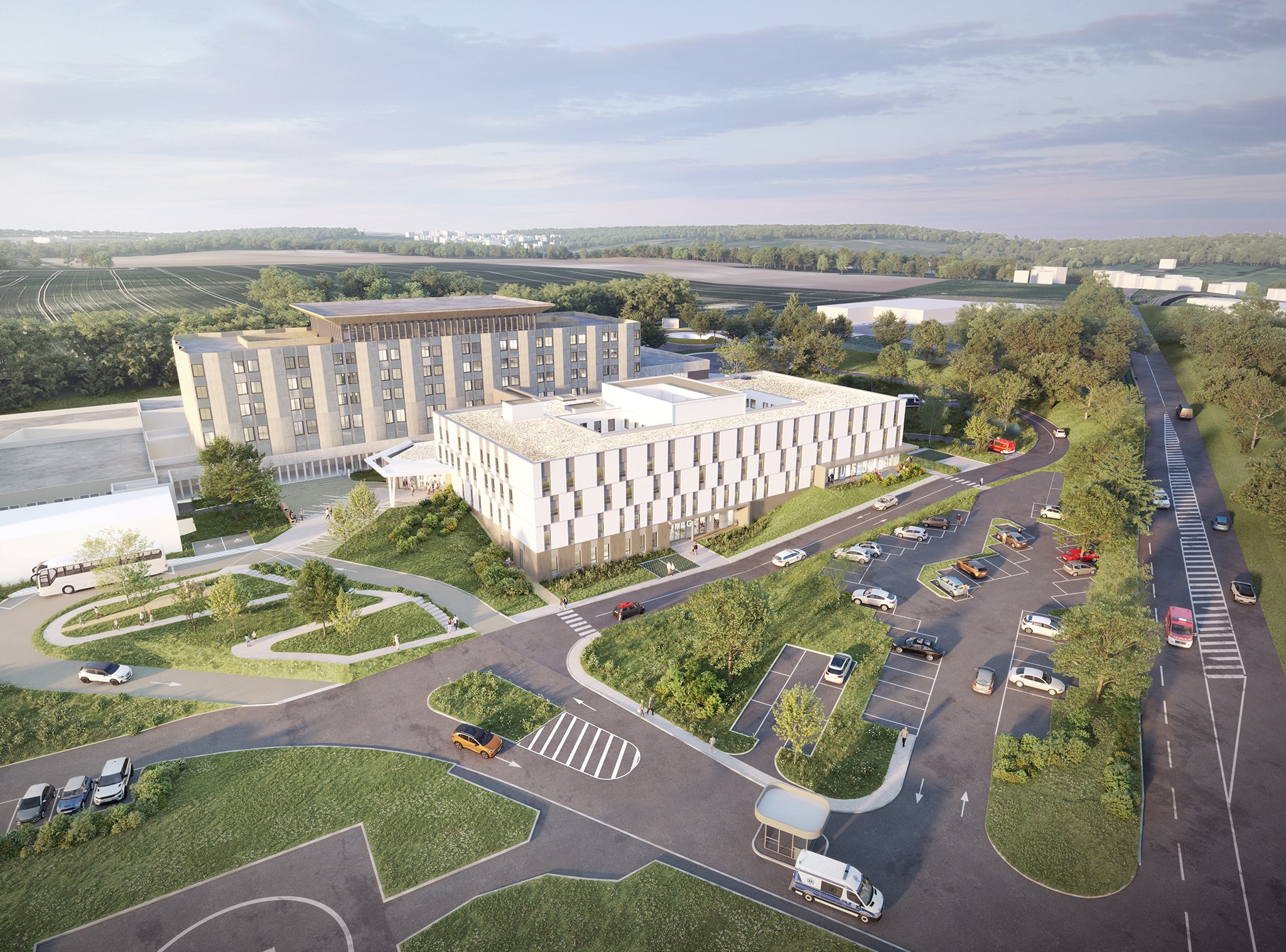 Extension de l'hôpital de Château-Thierry, vue aérienne