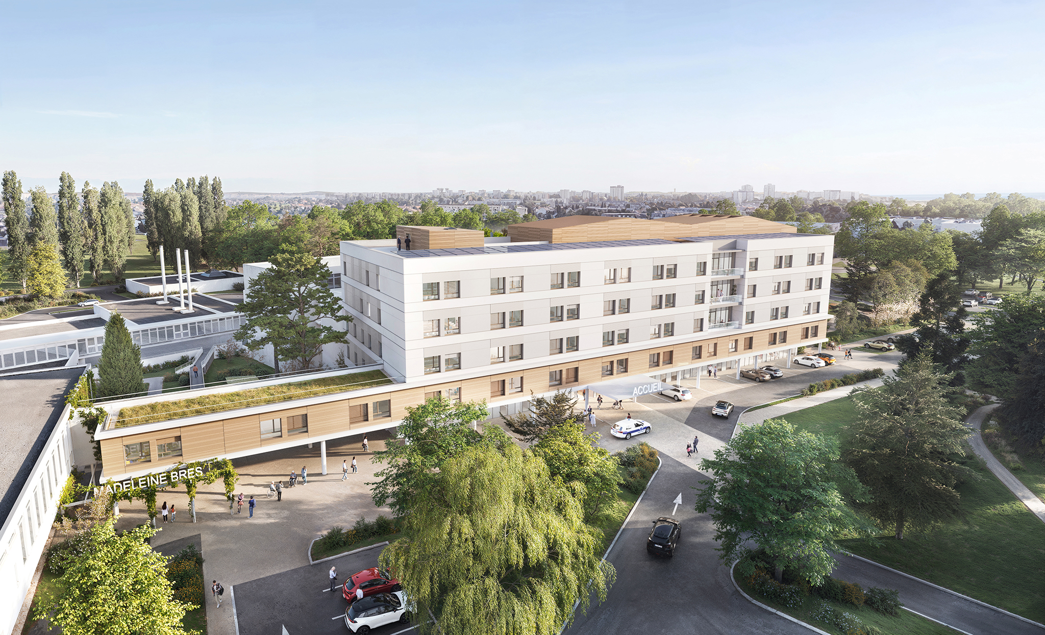 USLD & SSR Neurologie sur le site René Muret des Hôpitaux de Paris à Sevran, vue aérienne
