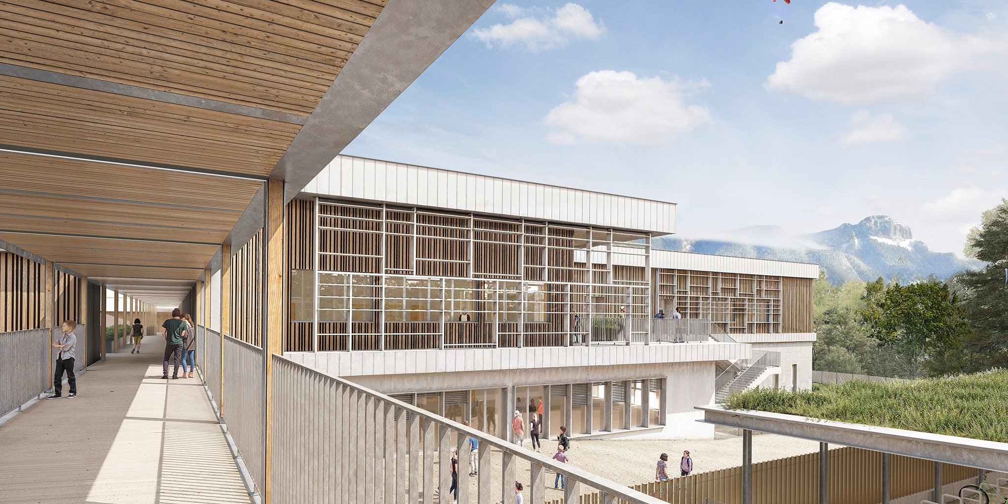 CRR- les collèges de Groisy, vue de la passerelle