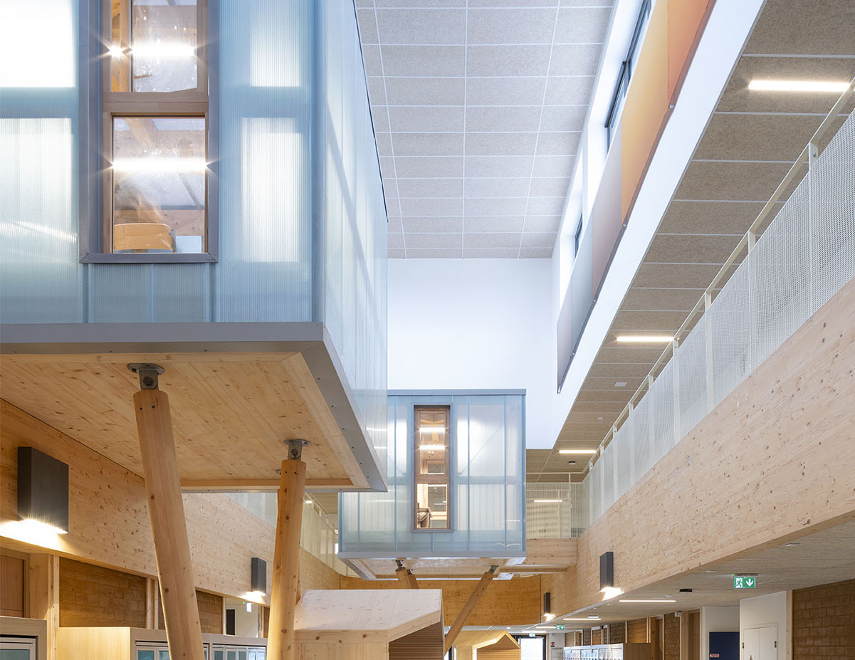 Collège Claude Lorius à Bethoncourt, vue de la rue intérieure