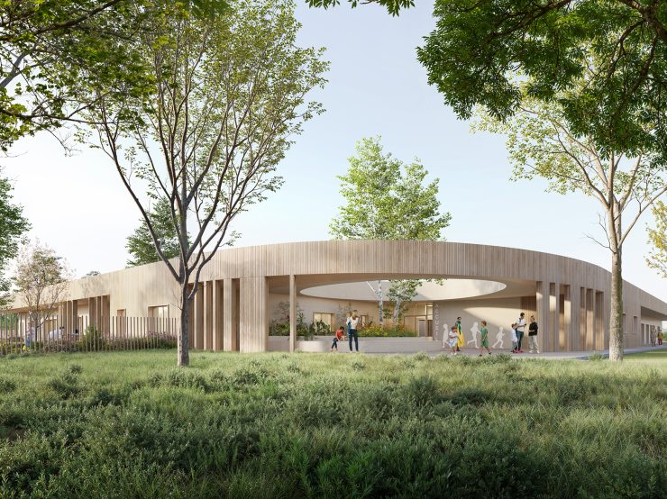 Restructuration & reconstruction des unités d’addictologie, psychiatrie et pédopsychiatrie sur le site de Thouars, CRR Architecture, vue sur la pédopsychiatrie
