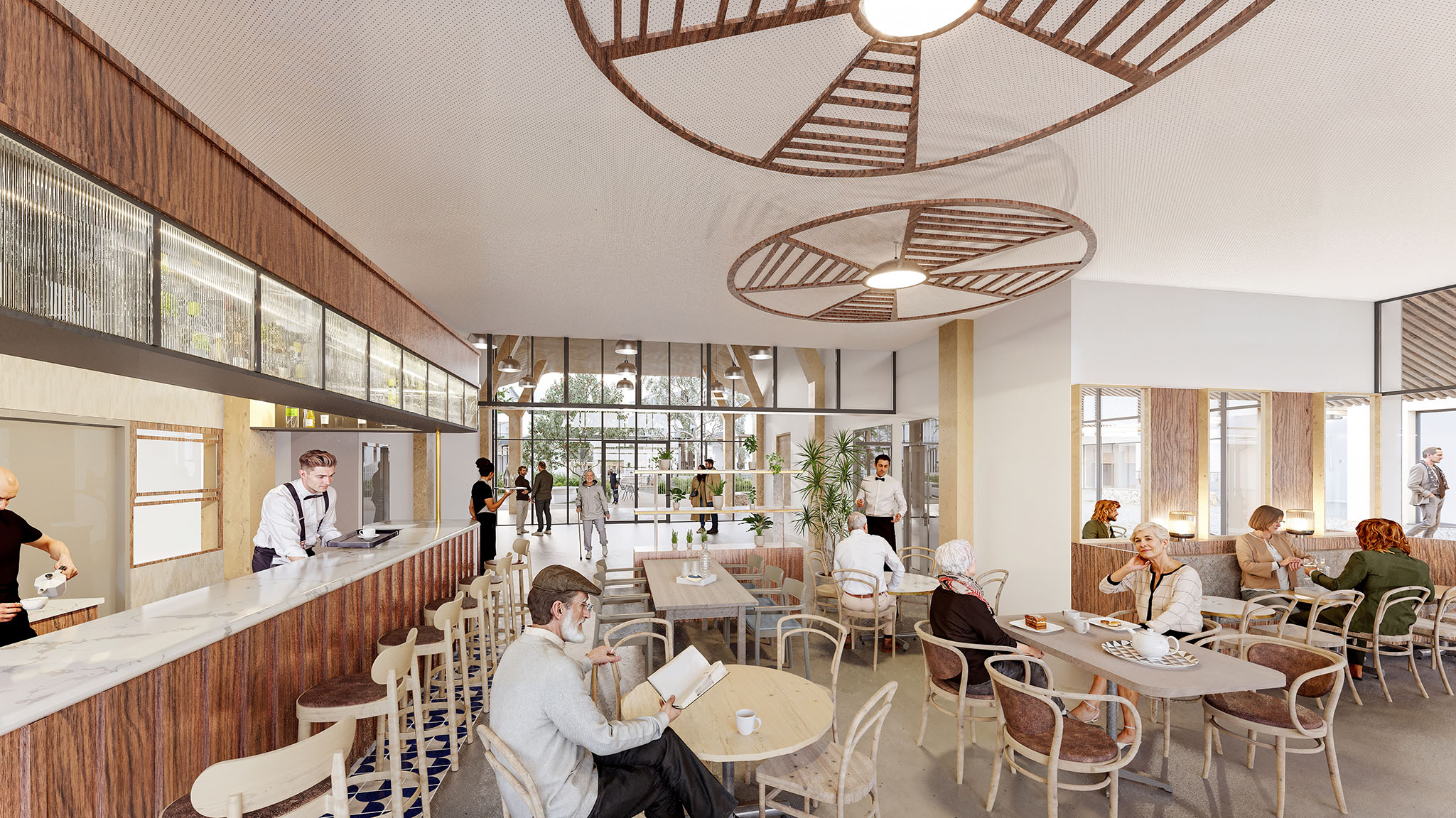 EHPAD de Chartes, CRR Architecture, vue de la brasserie.