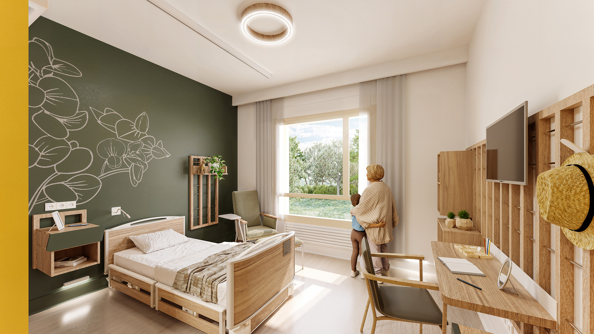 Cité des aînés à Firminy, CRR Architecture, vue de la chambre