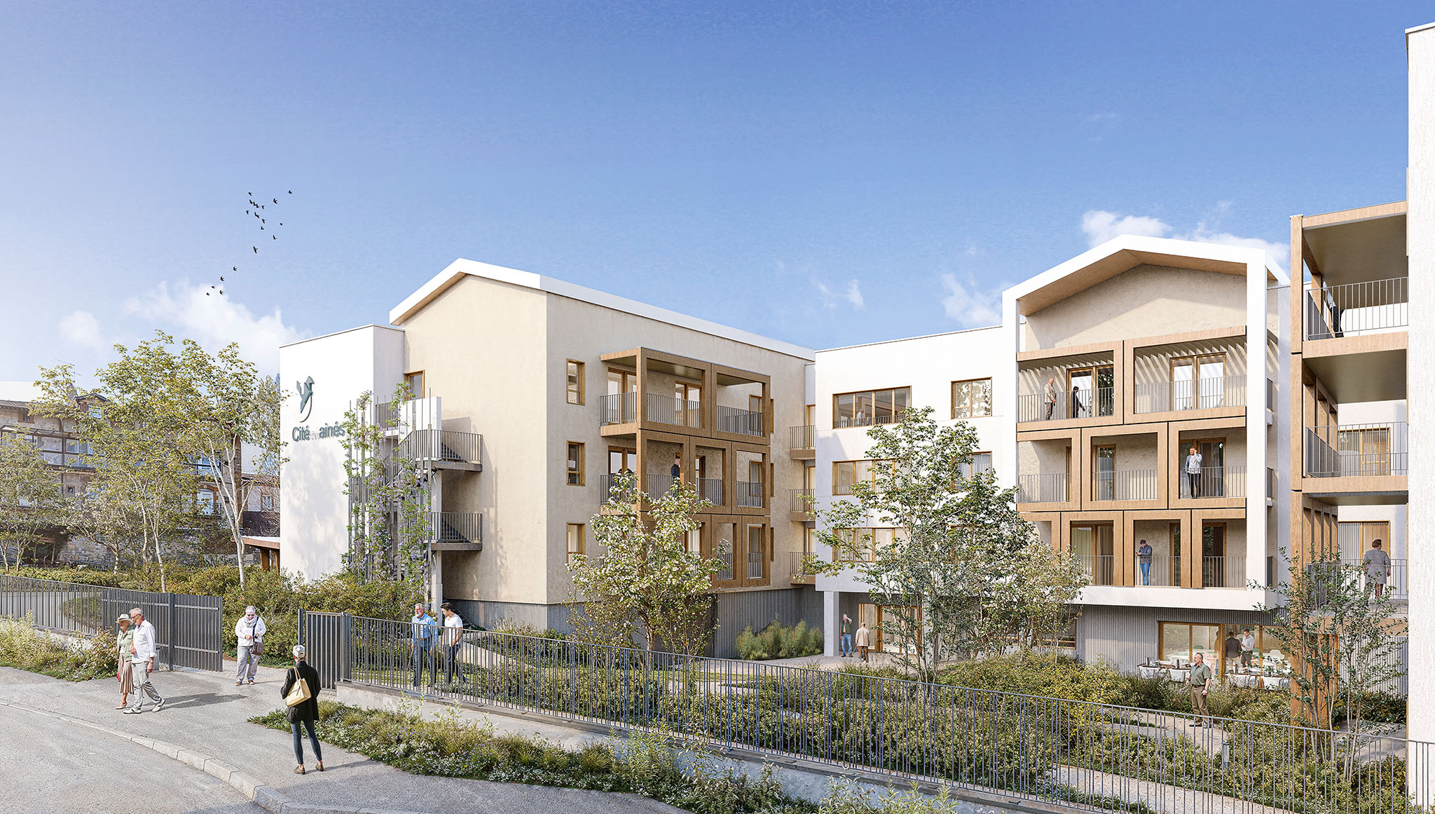 Cité des aînés à Firminy, CRR Architecture, vue de la façade Nord, la résidence autonomie